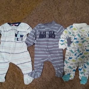 3 boys newborn footie onsies